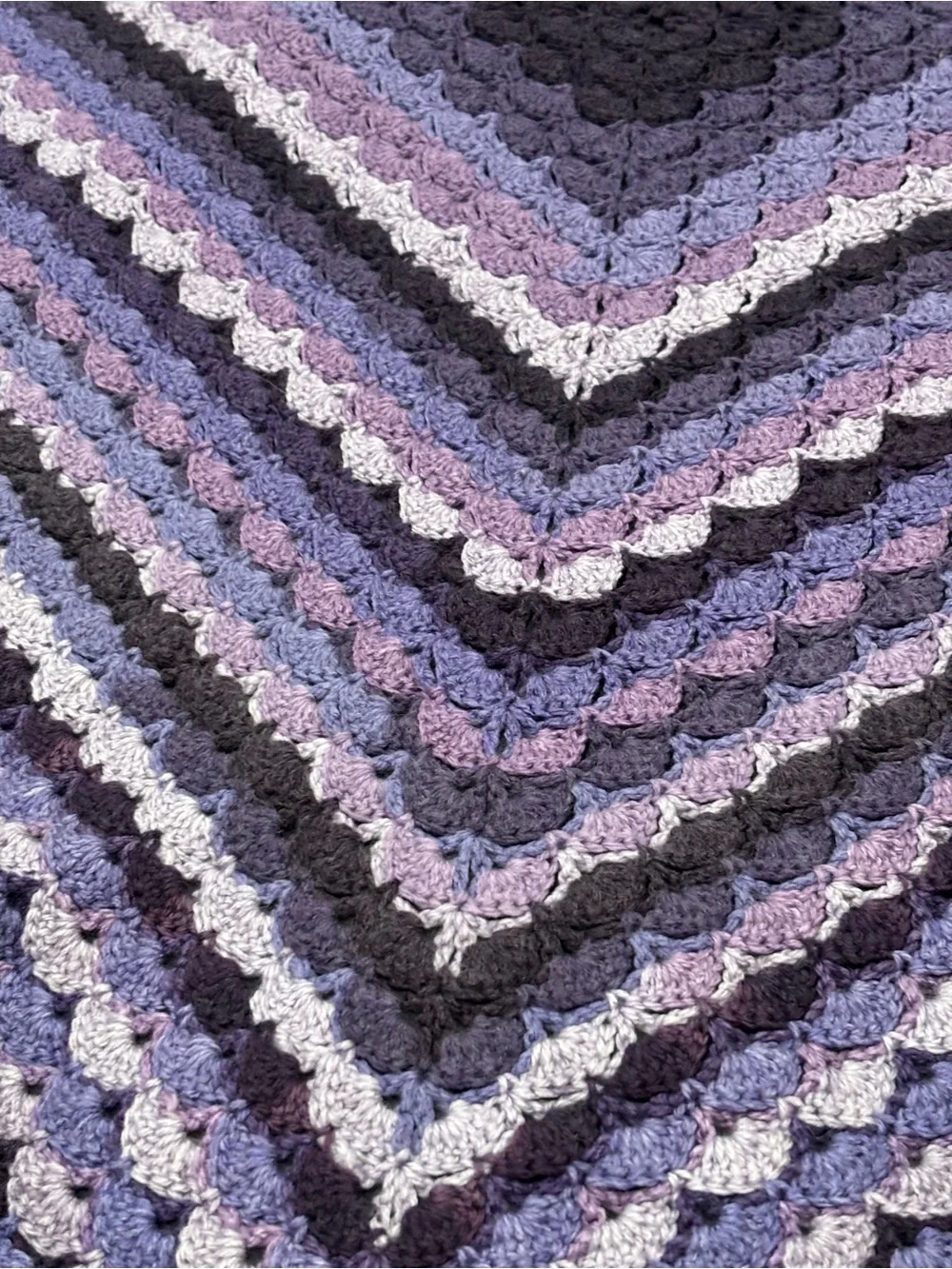 Grandma Core Handmade Crochet Throw Blanket Multi Shade of Purple